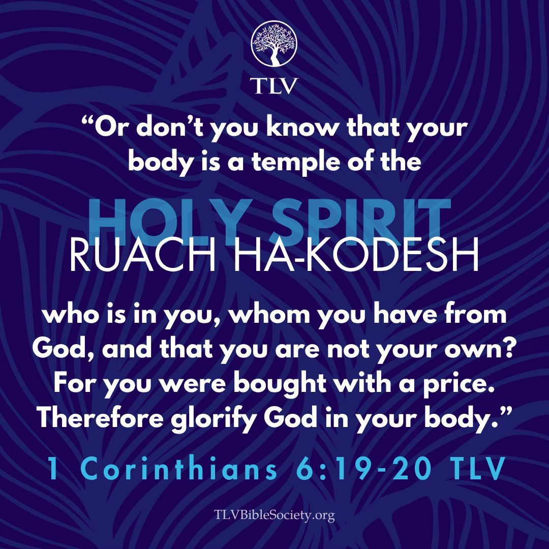 TLVBibleSociety's tweet image. "For you were bought with a price. Therefore glorify God in your body." 1 Corinthians 6:19-20 TLV

#verseoftheday #votd #scripture #bibleverse #tlvbible