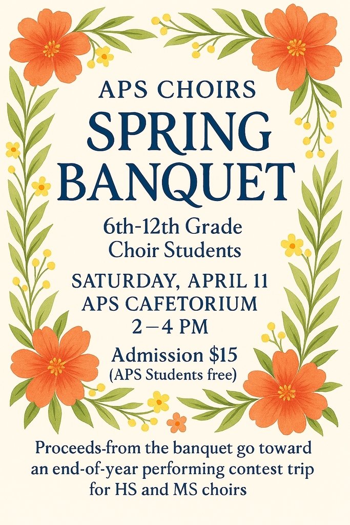 AtokaPublic's tweet photo. APS Choirs will be having their annual banquet this weekend! https://t.co/sIyGTqCVaw