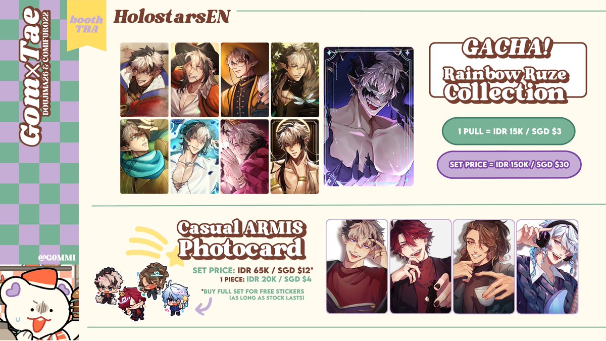 G0MMI's tweet image. ꒰💗&amp;amp;🔁are super appreciated ₊𖥔 

G0MMI's #CF22 PO ✦ #Doujima2026 catalog ♡ྀི ₊  

🗓️ PO Close : 15 April

 ✦ Pickup for CF22 &amp;amp; Doujima26✅
 ✦ Mail orders coming soon !
 ✦ GO please DM me !
 ✦ originals, holostars EN, By The Beat 

(1/2)
#doujimasg #comifuro22catalogue