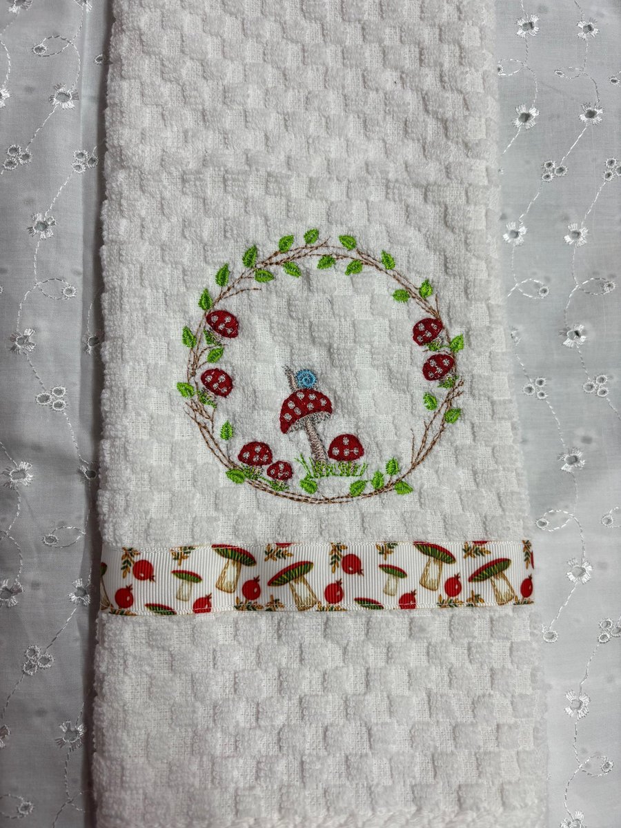 sewingfromsammy's tweet image. 🔥 Elevate your kitchen decor with the whimsical Embroidered Mushroom Towel! 🍄✨ Shop now at sassychickscrafting.com/products/add-a… #kitchendecor #mushrooms