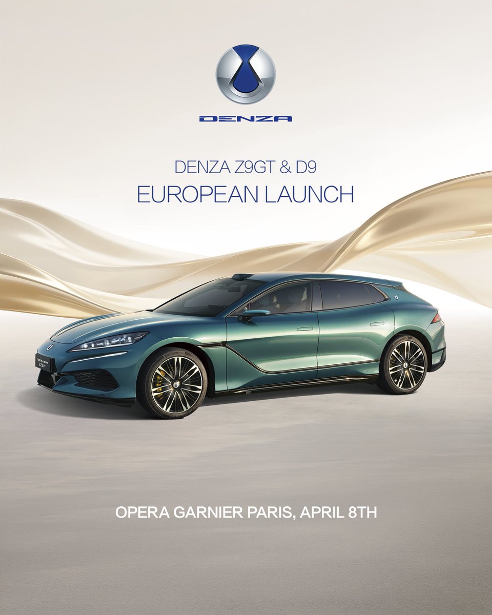 April 8. Palais Garnier.

DENZA arrives at one of Europe’s most iconic stages to mark a defining moment for the brand.

The European premiere of the DENZA Z9GT and DENZA D9 sets a new benchmark where performance, technology, and design converge into a new standard of premium.

A