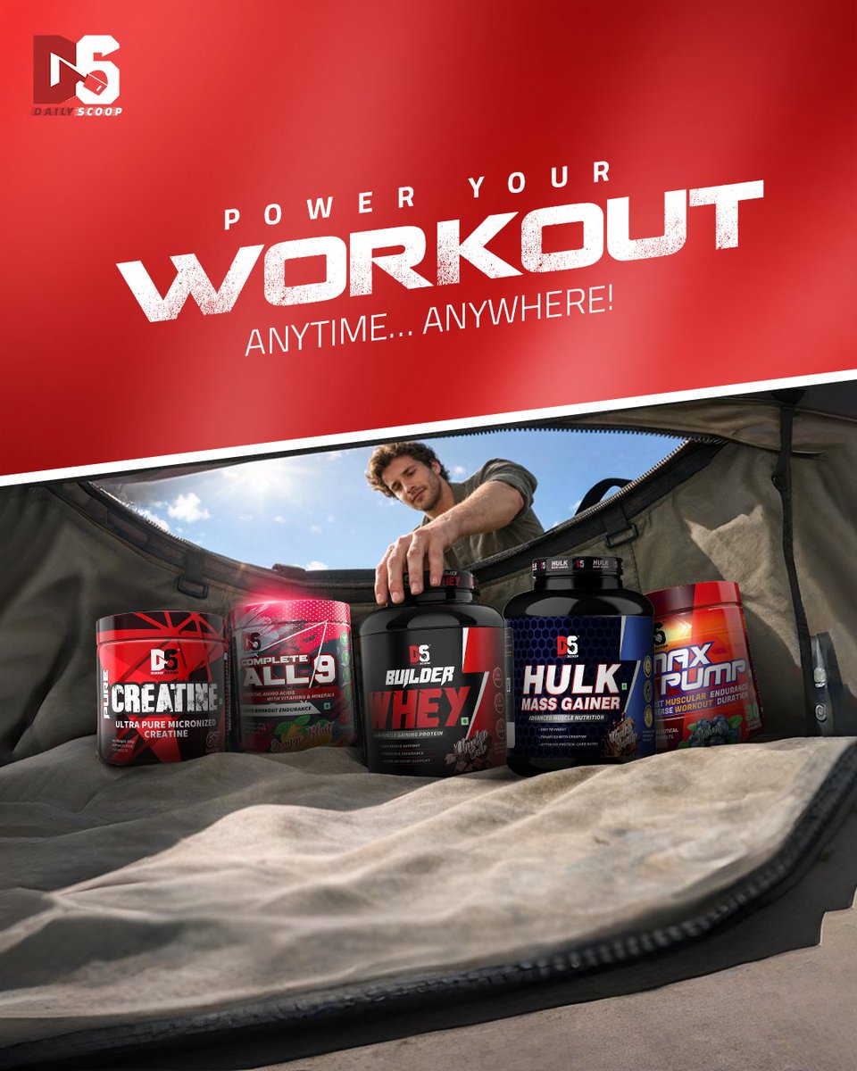 mydailyscoop's tweet image. Your workout. Your rules. Anytime, anywhere. 💪🔥
From strength to endurance.

Because the grind doesn’t stop… and neither should you.

(gym supplements, whey protein, creatine, mass gainer, pre workout, fitness lifestyle)
#WorkoutAnywhere #FuelYourGrind #Fitness