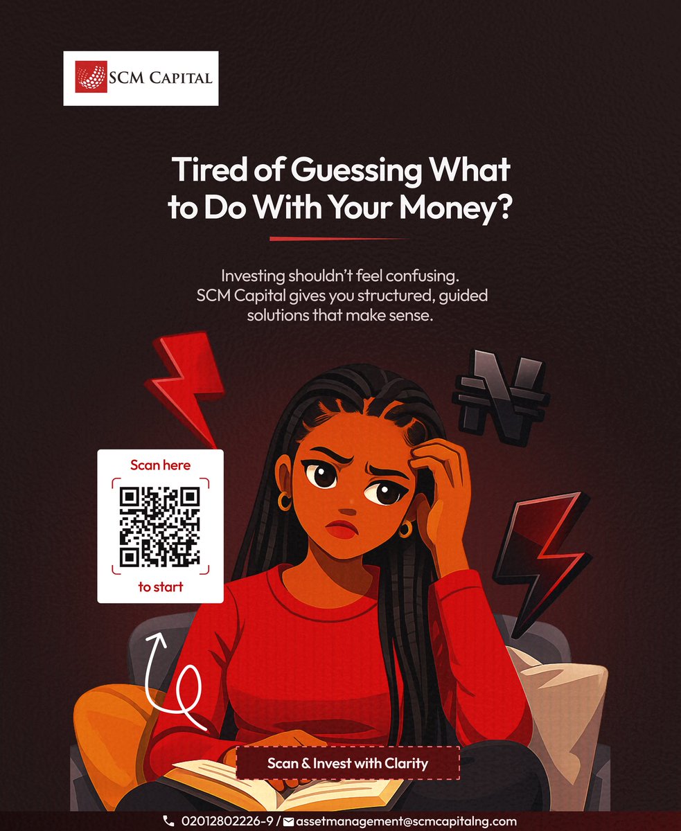 scmcapitalng's tweet image. Confident financial decisions start with the right guidance and strategy. Let your money work smarter toward your long-term goals.

Start your investment journey with us today.

📞 02012802226-9
📧 assetmanagement@scmcapitalng.com

#SCMCapital #SmartInvesting #FinancialGrowth