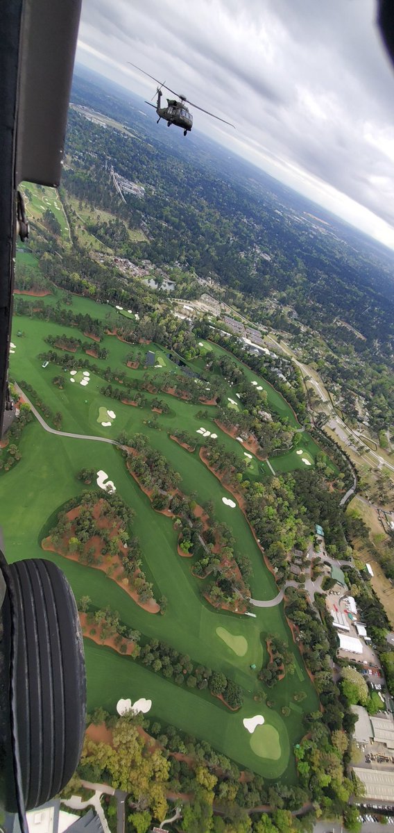 bobdafox's tweet image. Throwback to taking a flight of four UH-60 Army Black Hawks over Augusta National in late March 2021. Happy Masters week!!