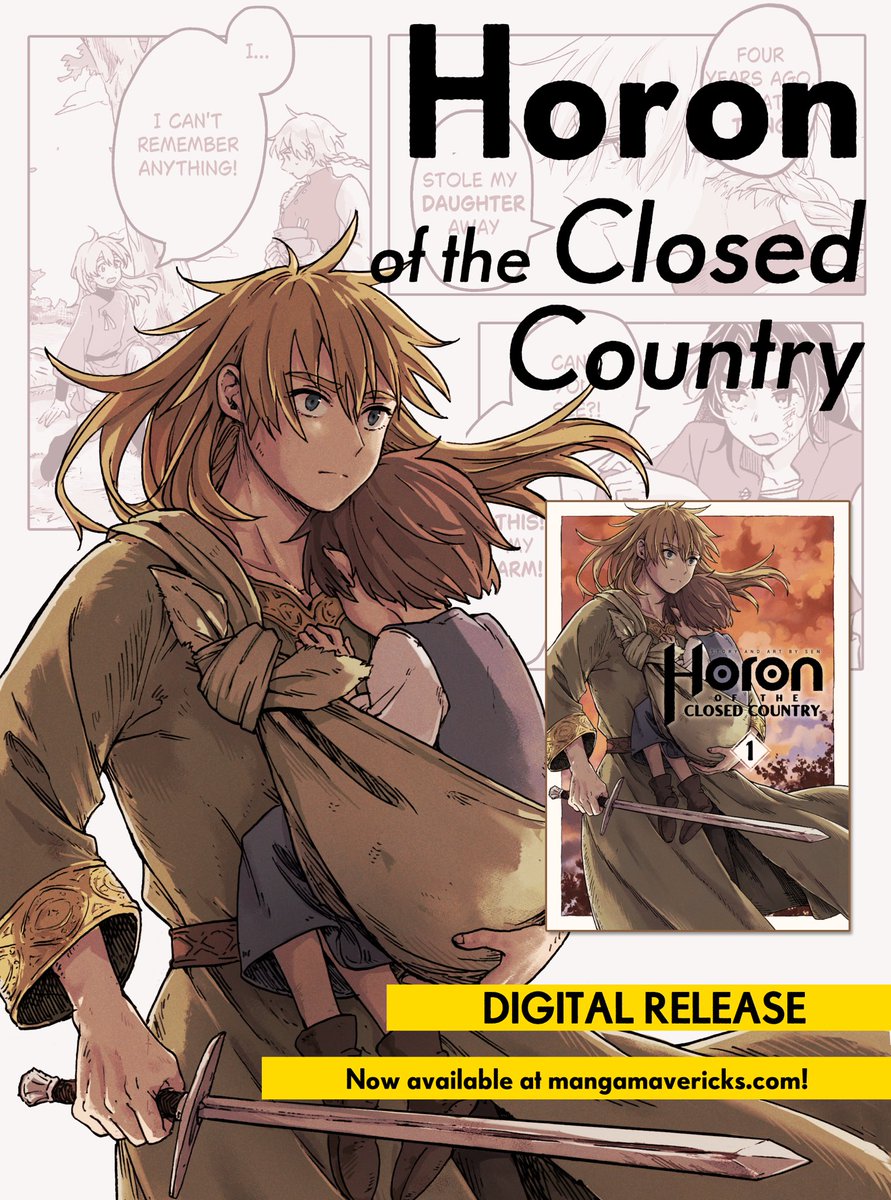 The English version of yy manga "Horon of the Closed Country" has been released digitally!
You can find it Manga Maverick Books, Kindle, and other digital stores! I'm so happy that English-speaking reader can now enjoy it!  
https://t.co/wcrM6OBVmQ
#HoronoftheClosedCountry 