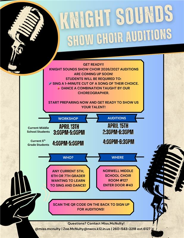 Norwell_MS's tweet photo. Attention all prospective singers and dancers! NMS Show Choir workshops and auditions are coming up! https://t.co/YVxYJsTB21