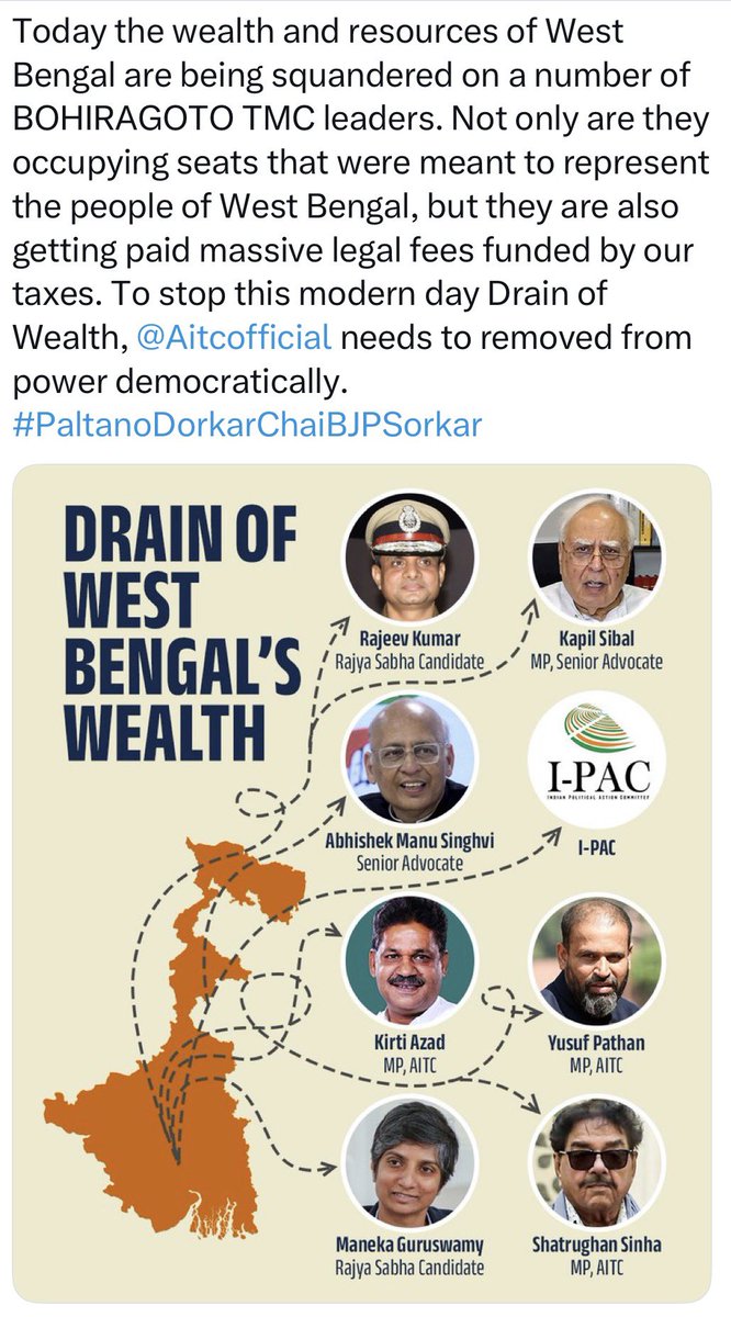 MUNDATHRAVINDR4's tweet photo. @sagarikaghose @narendramodi Reality of Rajya Sabha from Bengal courtesy TMC. https://t.co/c0reqCFu32
