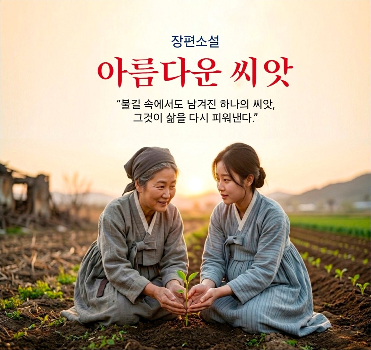 phk23's tweet photo. 전쟁 속에서도 사라지지 않은 것  
그건 사랑이었습니다.

『아름다운 씨앗』  
지금 연재 중입니다.

👉 https://t.co/SVtnbm2ieU https://t.co/U74WD54qfS