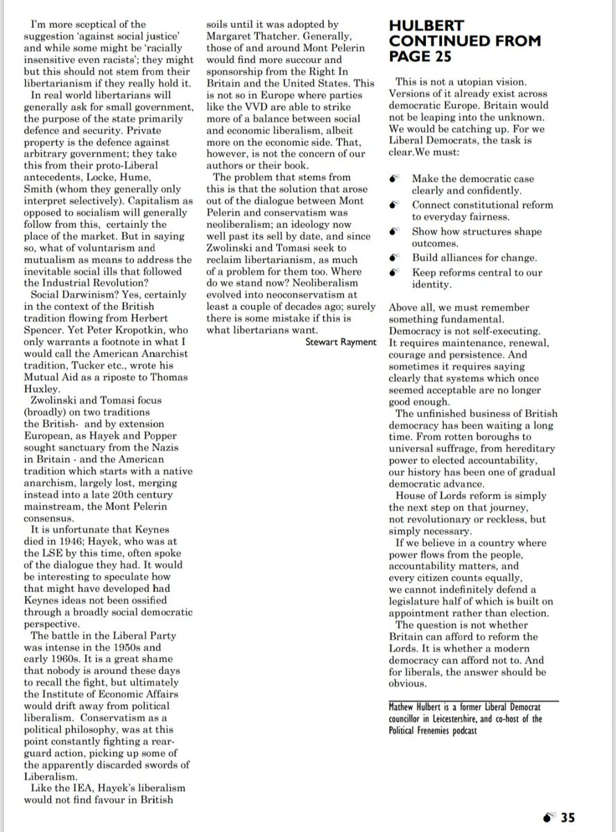 MathewHulbert's tweet image. ✍️ READ: My two and a half page long-read in the latest edition of Liberator, on why House of Lords reform is urgently needed and as part of a sweep of changes to our unwritten constitution.

Read the full magazine, here:
liberatormagazine.org.uk/recent-issues/