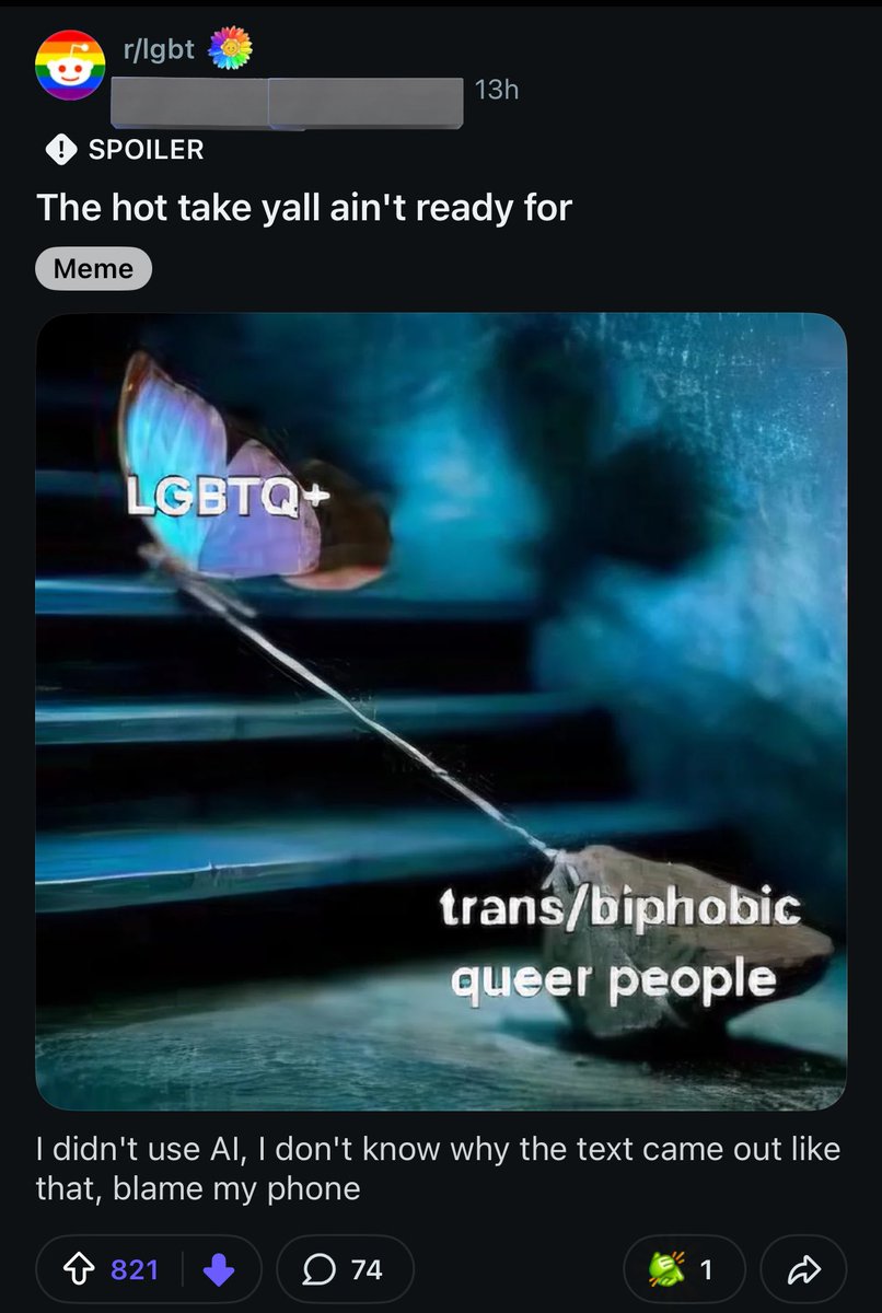 tox1c3ve's tweet photo. hilarious post from r/lgbt https://t.co/tARDO14Py9