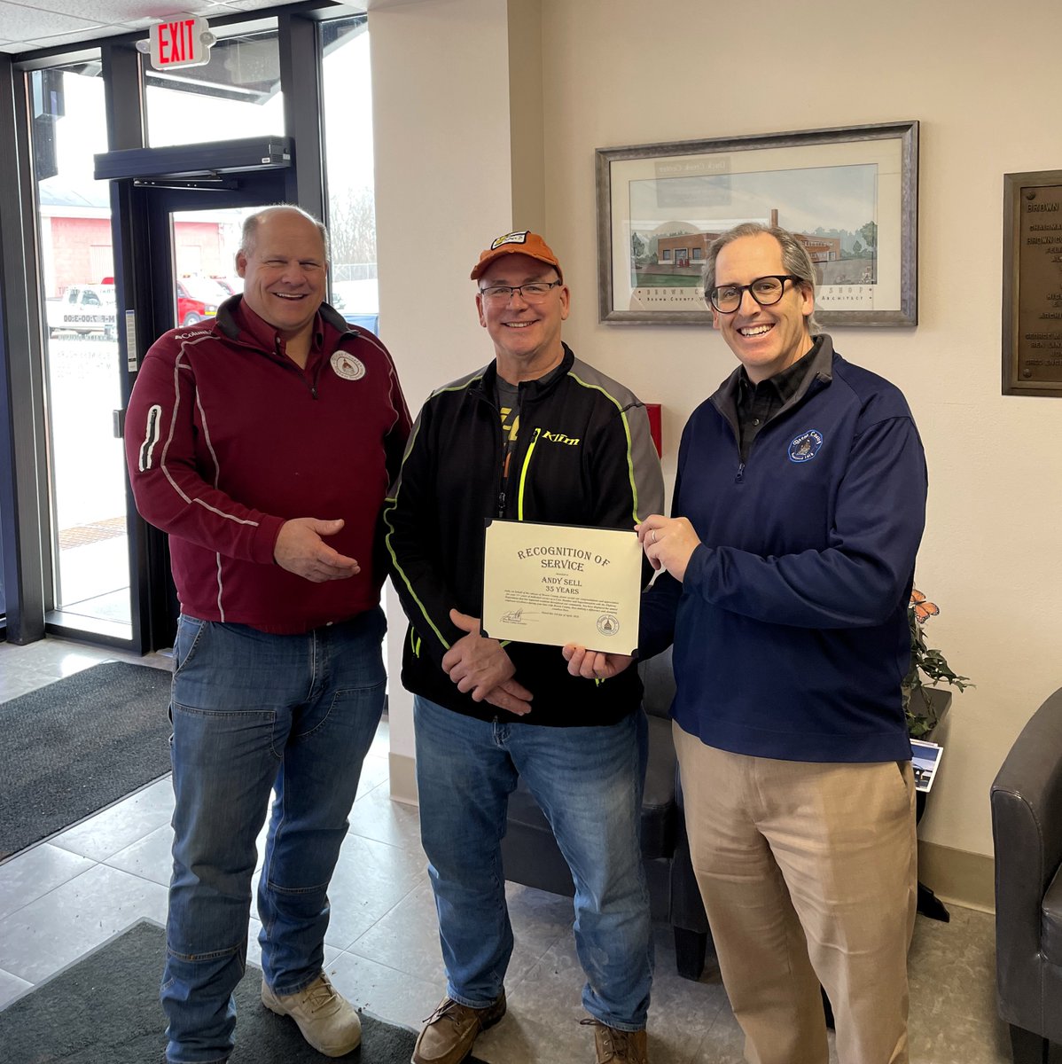 BrownWIExec's tweet image. #Congratulations to Andy Sell for his 35+ years of service with the Brown County Highway Dept.! Andy has been an excellent &amp;amp; dedicated employee as a crew member and Superintendent, all while displaying the utmost employee excellence! #thankyou for your #PublicService!