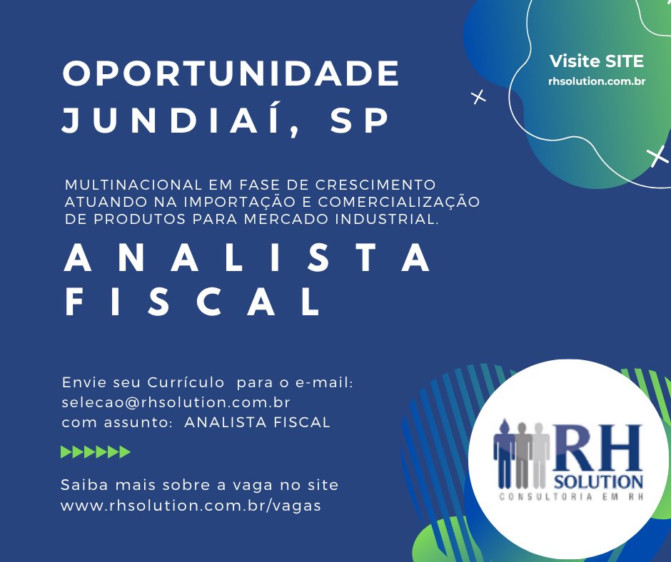 RHSolution's tweet photo. OPORTUNIDADE: ANALISTA FISCAL, JUNDIAÍ, SP | A indústria multinacional de segmentos de produtos industriais e equipamentos. Interessados ​​acesse nosso site para mais informações e envie seu CV: https://t.co/1s76gUJlPx
#compartilhe #oportunidade #vagasabertas #indique #vagas https://t.co/ziBDx1k3BH