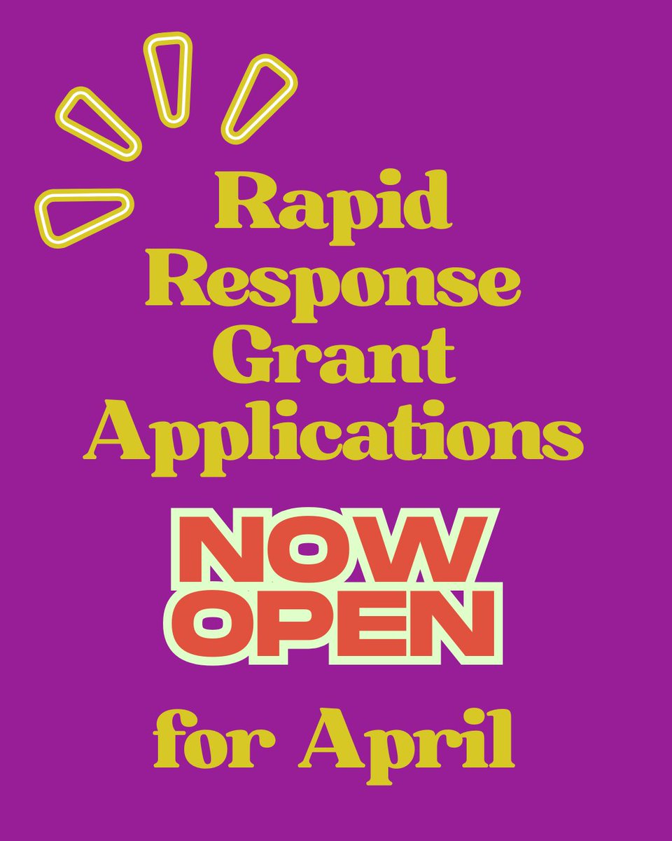 ajmuste's tweet photo. 📢Attention! Our Rapid Response grant applications are open for April! The deadline to submit applications is Friday, April 10.

To find out more about our requirements visit our website linked in our bio. https://t.co/2izVKZBPHA