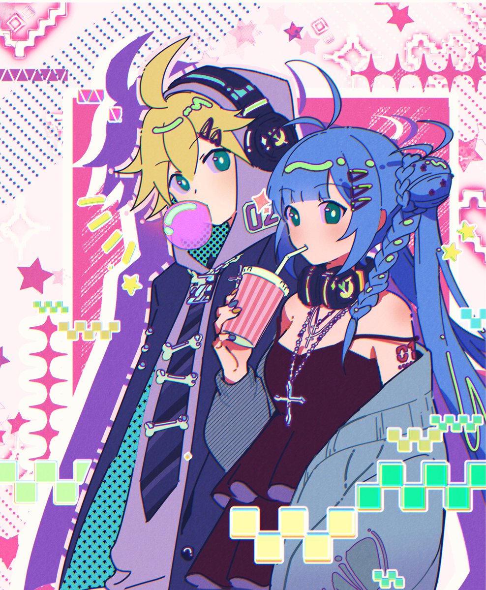 #レンミク 
#葱蕉 
最近都在练习国画啦
终于把这张画摸出来了啦～
用餐愉快🍴