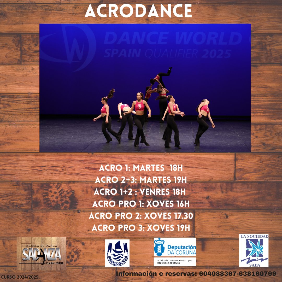 SociedadSada's tweet image. 🤸‍♂️ A VOAR EN SADA!
🌟 ACRODANCE SADANZA
Prazas limitadas, non te quedes no chan! 💨
@sadanza_escola #lasoci #Acrobacias #DanceSada #lasoci #danza facebook.com/daccultura/