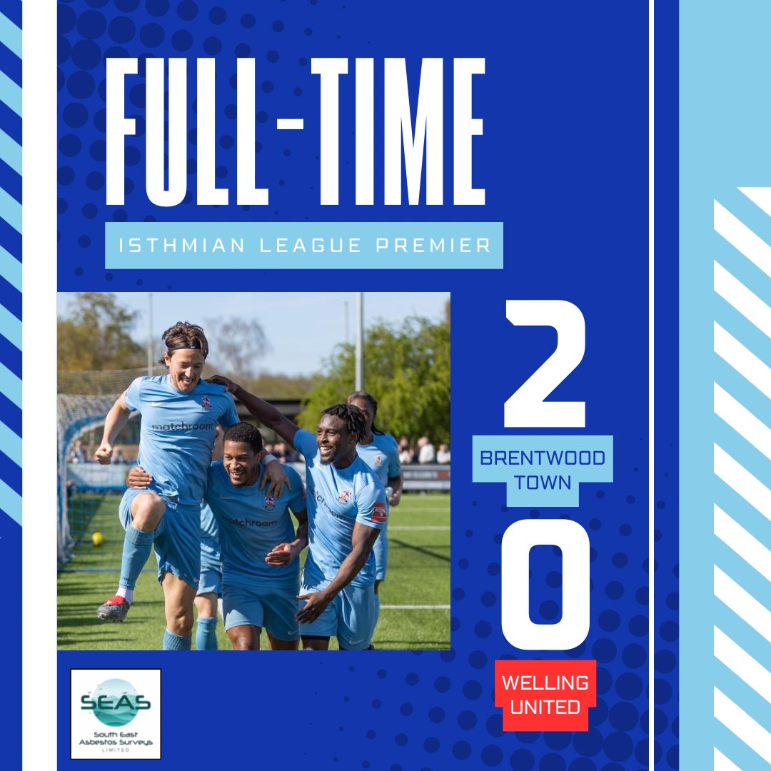 FT: Back to winning ways! 

Goals from Charlie Edwards and Kymani Thomas ensure we secure a huge three points! 

Thank you for your support this afternoon, Blues fans! See you on Saturday at Carshalton. 

#OneBrentwoodTown 🩵🧡