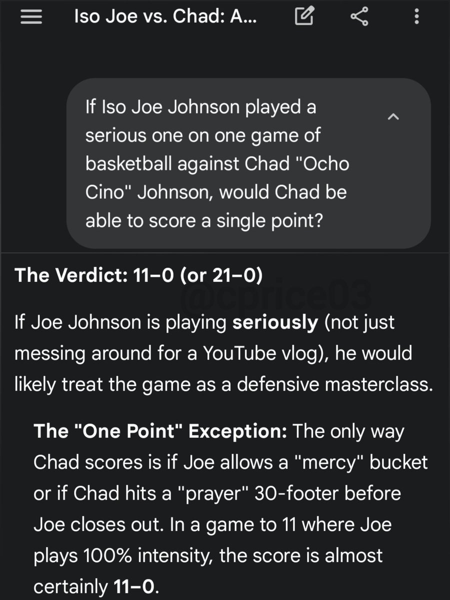 954slayer's tweet photo. @NightcapShow_ Google's AI breakdown of @TheJoeJohnson7 and @ochocinco in a 1v1... That boy Ocho getting whooped 😭 https://t.co/LP93rfiaA7