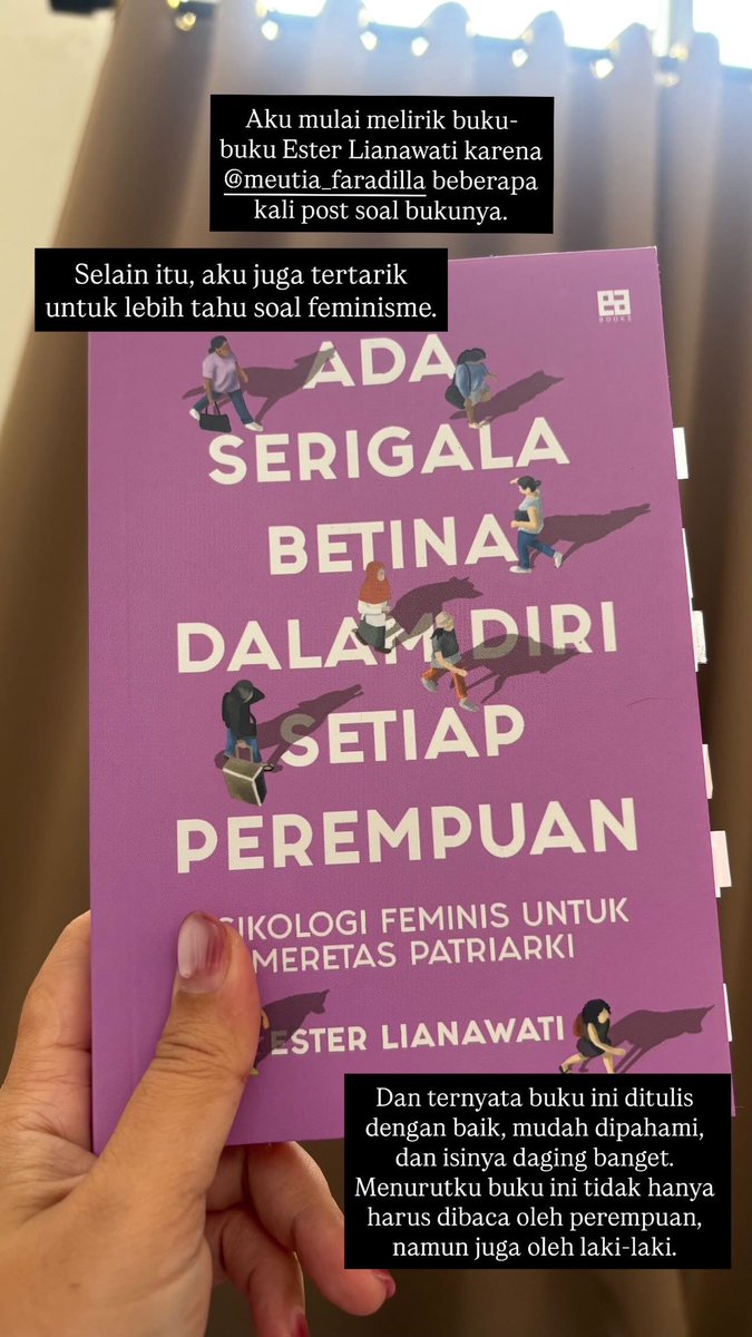 mcngdgn's tweet photo. #LeaBaca Ada Serigala Betina dalam Diri Setiap Perempuan oleh Ester Lianawati.
Aku suka banget cara penulisan beliau yang nggak menggurui. Ini semacam pengantar feminisme sih kalau kataku. https://t.co/yTBZkE5hJn