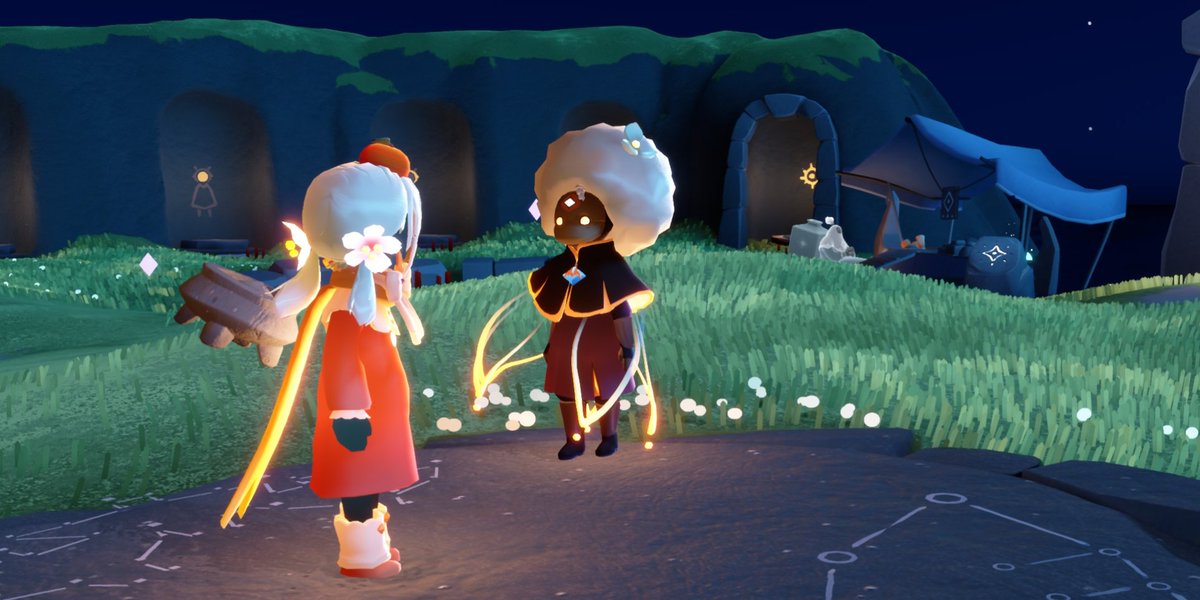 Jasmineeskies's tweet photo. I’ve been really busy with school lately and haven’t been online for long, so whenever I log in I just rush my dailies and collect candles. Today, while doing that, a random stray suddenly lit my candle and it turned out to be an afuyo! 🤣✨ My afuyo luck is still with me~ 🥹🤭❤️ https://t.co/t4Jm6xL8Og