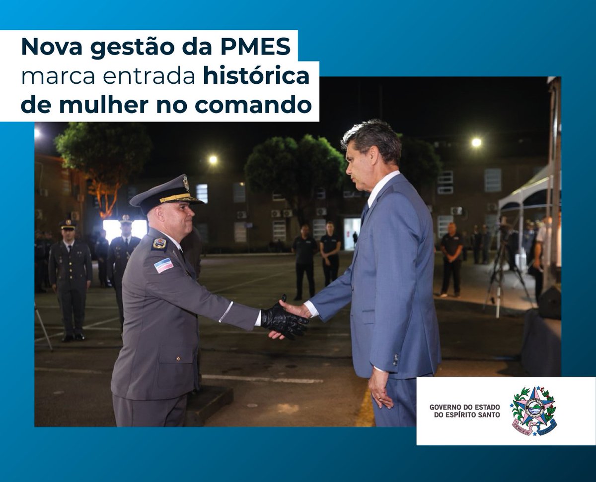 O governador Ricardo Ferraço participou da solenidade de passagem de comando da PMES, que marcou a posse do coronel Ríodo Lopes Rubim como novo comandante-geral e da coronel Luciana Ferrari como  subcomandante-geral, primeira mulher a integrar o comando da corporação em 191 anos.