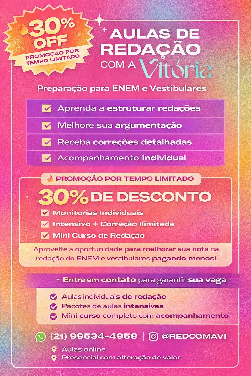 Vitória Carvalho | REDAÇÃO E TRABALHOS tweet media