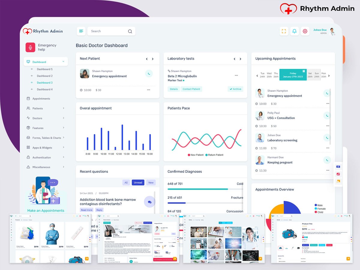 MultiStoreTheme's tweet photo. Medical UI Dashboard – Manage Patients, Reports &amp; Appointments

Buy Now: https://t.co/7WyfNvPsny

#Bootstrap5 #AdminTemplate #MedicalDashboard #HealthcareUI #AdminPanel #WebApp #DashboardDesign #ResponsiveUI #UIUX #Frontend #WebDevelopment #HospitalManagement https://t.co/fqSNCvkxiC