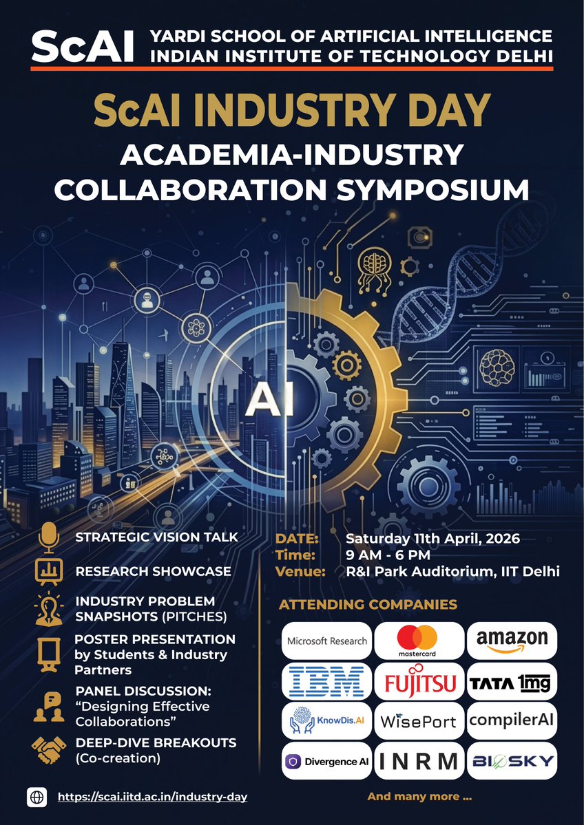 Yardi School of Artificial Intelligence, IIT Delhi tweet media