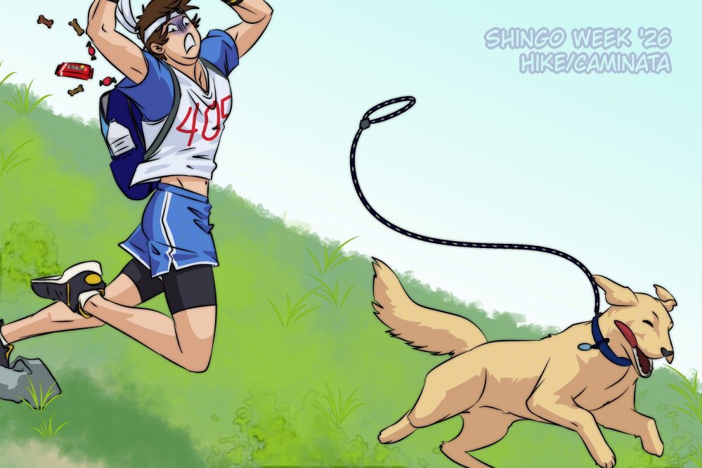 LoveMacabre's tweet image. #ShingoWeek Day 2: Hike/Caminata 
Special Guest: Shingo's family dog Belle.
#shingoweek2026 #shingoyabuki #矢吹慎吾 #kof