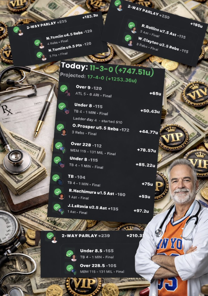 NOT MUCH ELSE TO SAY BESIDES THE VIP HAS BEEN PROFITING DAILY &amp; U MISSED IT

ITS TIME U CLICK ON THE LINK ⬇️ &amp; JOIN 

COME WIN DAILY FOR JUST $10 a WEEK

winible.com/doctorsportshq…

<a href="/DoctorsportsHQ/">DAILY WINNING BETS - VIP LINK BIO</a> #vip #winner #parlay #Gambling𝕏 #gamblingcommunity #fypage #fyp