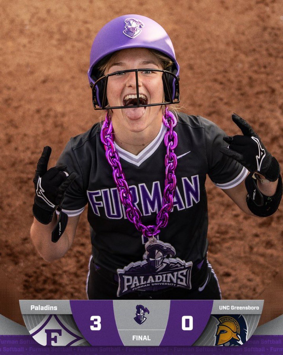 JDFurmanPaladin's tweet photo. Two Great Road Wins Over the Holiday Weekend! Congrats to @FurmanSB for shut out victory at first place UNCG and @FUWlax for come from behind win at Longwood. Look forward to home games for both teams this week! #GoPaladins https://t.co/dTc0sLIpmV
