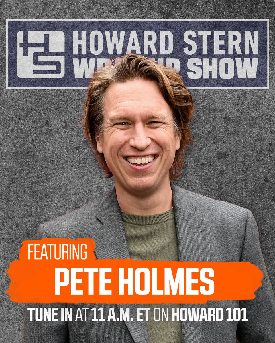 sternshow's tweet photo. TODAY: @peteholmes joins the #WrapUpShow! Tune in at 11 a.m. ET on SiriusXM #Howard101! https://t.co/EUoit7EcKM
