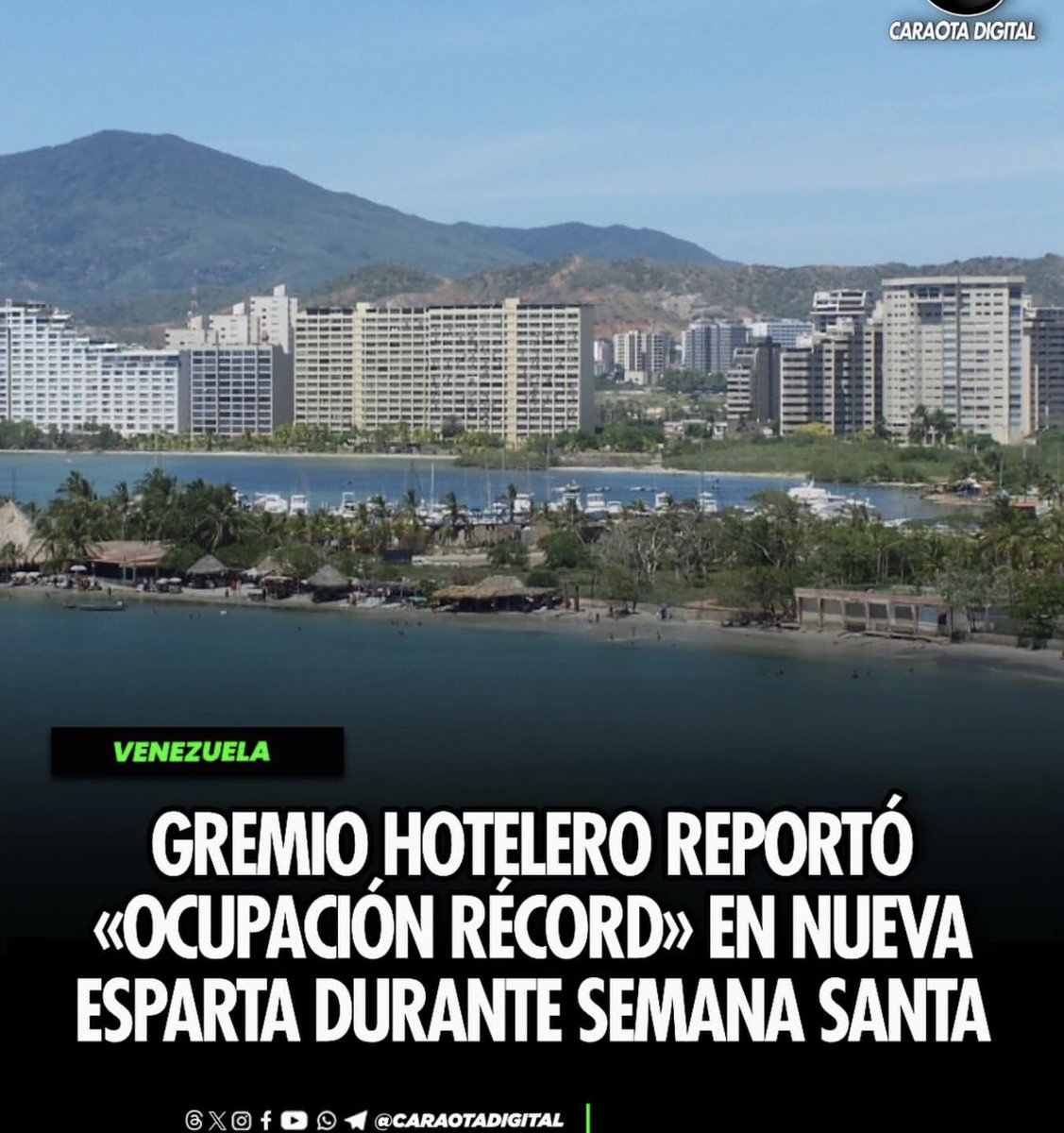 Ocupación “récord” en hoteles de Margarita. Ya entiendo porque el arrecheron que cargan algunos “influencer” vinculados al extremismo en Miami 👀