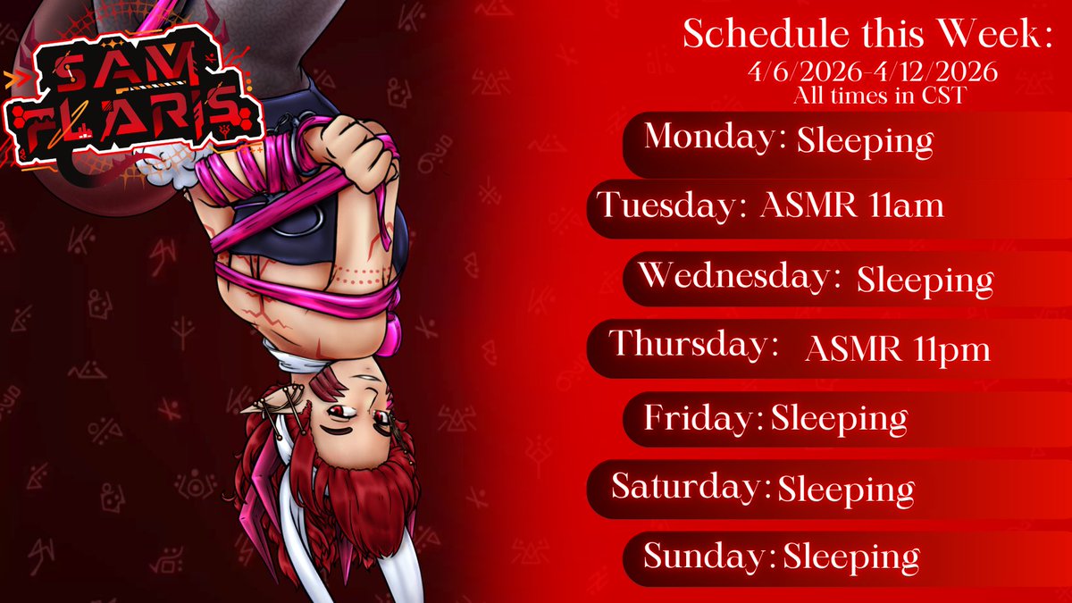 THIS WEEKS SCHEDULE HAS ARRIVED!!