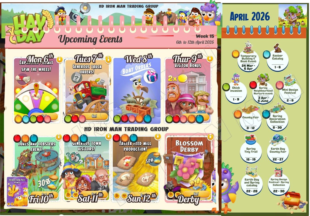 ✨อัพเดทอีเว้นท์อาทิตย์นี้ค้าบบบ มาช้าแต่มานะ จุบุ😍

#hayday #haydaythailand