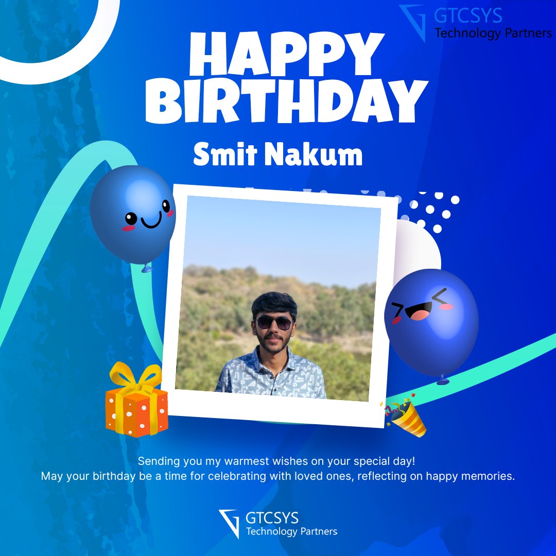 gtcsys's tweet photo. Happy Birthday, Smit! 🎂🎉 Hope your day is packed with smiles, laughter, and all things awesome. We’re grateful to have you as part of the GTC family cheers to a fantastic year ahead! 🥳✨

#HappyBirthday #TeamGTCIAN #BestWishes #GTCIANFamily https://t.co/LsxepsK4FP