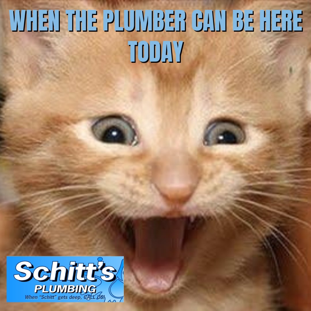 Theschitt1's tweet photo. When you hear we can be there TODAY 
Don’t wait on plumbing problems — call us now! https://t.co/S819YY58Ot