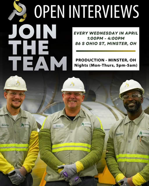 precisionstrip's tweet photo. Open Interviews this Wednesday at Precision Strip, Minster! Stop in between 1:00pm - 4:00pm and check out the opportunity for a great career and industry-leading benefits. Visit https://t.co/NGvC5RVm7r for more information. https://t.co/jzH7PhlG6S