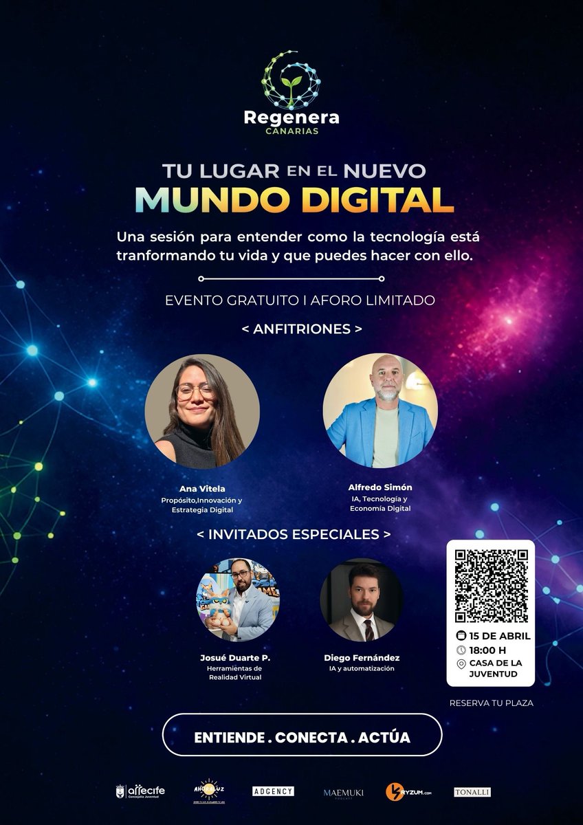 lanzarote's tweet photo. Evento gratuito. Tema: #InteligenciaArtificial 15.04.2025 18:00 hrs Arrecife de #Lanzarote. Aforo limitado. Más información en: https://t.co/Sm83RLi2gA https://t.co/ID9llaVnb4