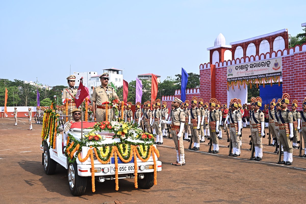 DirBpspa's tweet photo. The Passing Out Parade (POP) of the 9th Batch of DSP Probationers was ceremoniously observed today at the BPSPA, BPSPA, marking a significant milestone in the professional journey of the young officers. The occasion was graced by the Hon’ble Director General of Police, Odisha. https://t.co/zU7JZ2hZhm
