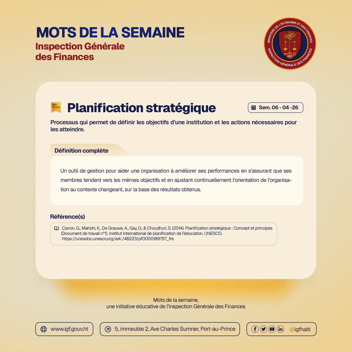 IGFHaiti's tweet photo. #𝗜𝗚𝗙 #𝗔𝘂𝗱𝗶𝘁 #𝗽𝗹𝗮𝗻𝗶𝗳𝗶𝗰𝗮𝘁𝗶𝗼𝗻𝘀𝘁𝗿𝗮𝘁𝗲𝗴𝗶𝗾𝘂𝗲 #𝟮𝟬𝗮𝗻𝘀𝗜𝗚𝗙 #𝗔𝗱𝗺𝗶𝗻𝗶𝘀𝘁𝗿𝗮𝘁𝗶𝗼𝗻𝗣𝘂𝗯𝗹𝗶𝗾𝘂𝗲 #𝗚𝗼𝘂𝘃𝗲𝗿𝗻𝗮𝗻𝗰𝗲 #𝗠𝗼𝘁𝘀𝗗𝗲𝗟𝗮𝗦𝗲𝗺𝗮𝗶𝗻𝗲 #𝗠𝗼𝘁𝗗𝗲𝗟𝗮𝗦𝗲𝗺𝗮𝗶𝗻𝗲 #𝗛𝗮𝗶̈𝘁𝗶 #𝗶𝗴𝗳𝗵𝗮𝗶𝘁𝗶 https://t.co/SO2sPqaEef
