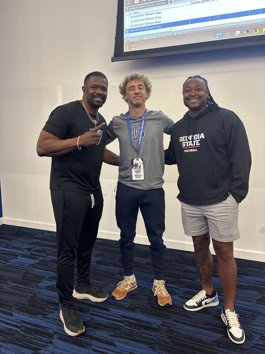 JasonMitchKelly's tweet photo. I had an amazing experience at Georgia State's Elite Junior Day. Big thanks to coach @quonmarshall16 for the invite, showing me around, and talking football with me. @recruitthestone @FB_Brookstone @CoachHeadley @coachphilfarmer @CoachSamLord @RecruitGeorgia @PrepRedzoneGA @GAPrepVarsity