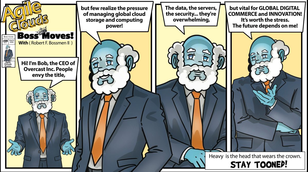 Sharif_Shaalan's tweet photo. Connie said relax. Gary said meditate.

Bob said "The future depends on me." 😂��

Robert F. Bossmen II is not taking a break. Ever.

#339 "Boss Moves" ☁️ https://t.co/sB7AbK33rR

#AgileCloudsComic #Salesforce #TechHumor #StayTooned https://t.co/F4Af2hK0z4