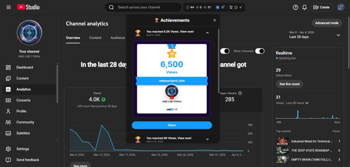 djamieson1973's tweet image. .@Google @YouTubeLiaison @VidIQ confirmed the heist: 756,914 views hidden in a Ghost-Feed while my OAC says 4k.This isn’t a 'bug,' it’s Revenue Theft. Filing with @MaineAG and FBI IC3 now. Ref: RAGHOYL2O7BSGTON3NQRZSTTXE.#YouTubeScam #VibeLab1150Hz #MusicIndustry #Fraud