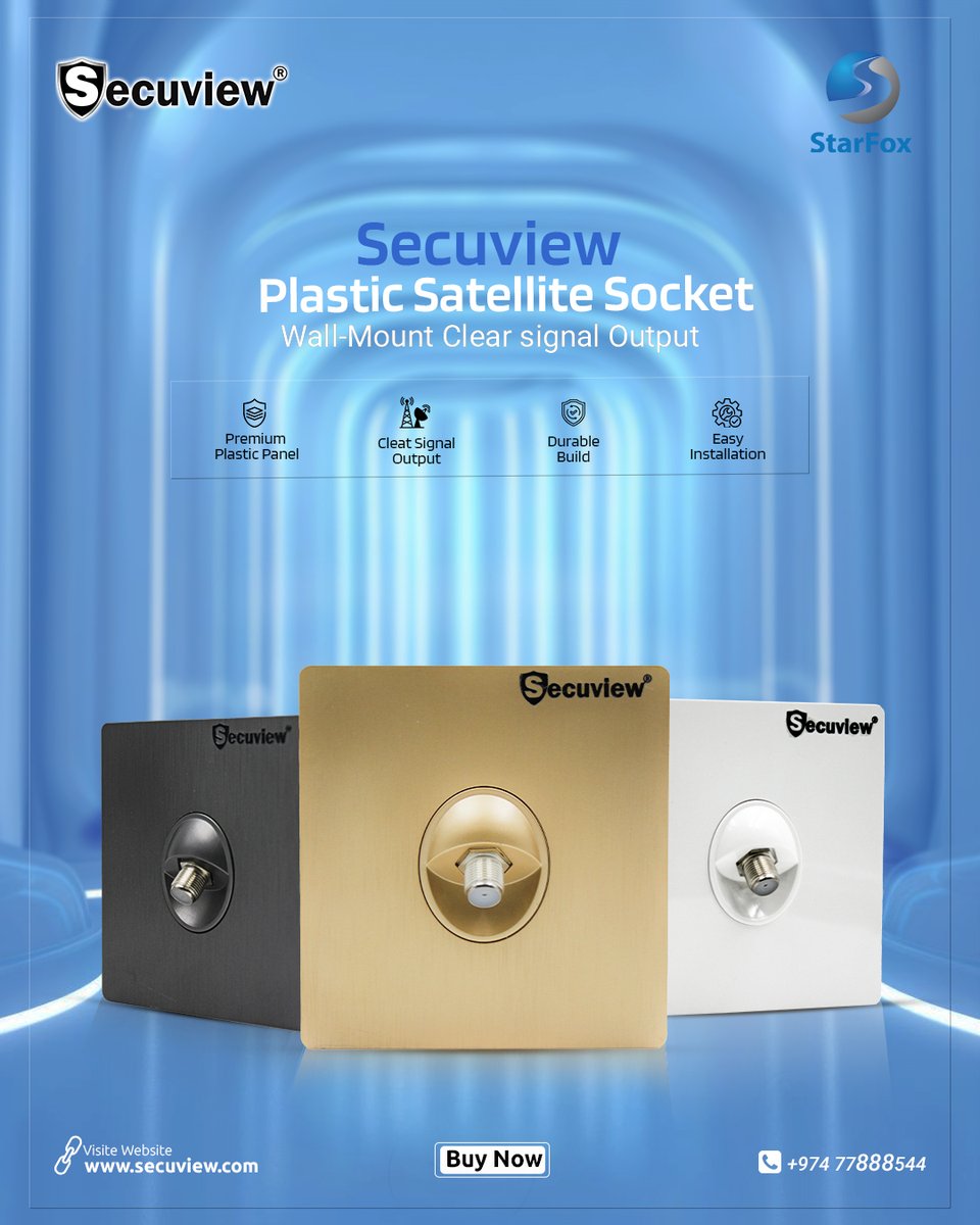 secuviews's tweet image. Secuview Wall Mount Plastic Satellite Socket
Clear satellite signal for Qatar TV setups!

👉 Shop Now: secuview.com/.../secuview-w…

📞 +974 77888544 | 📍 share.google/8kQuKcgne4G4f9…

#SatelliteSocket #TVInstallation #QatarTech #SatelliteTV #HomeTheate