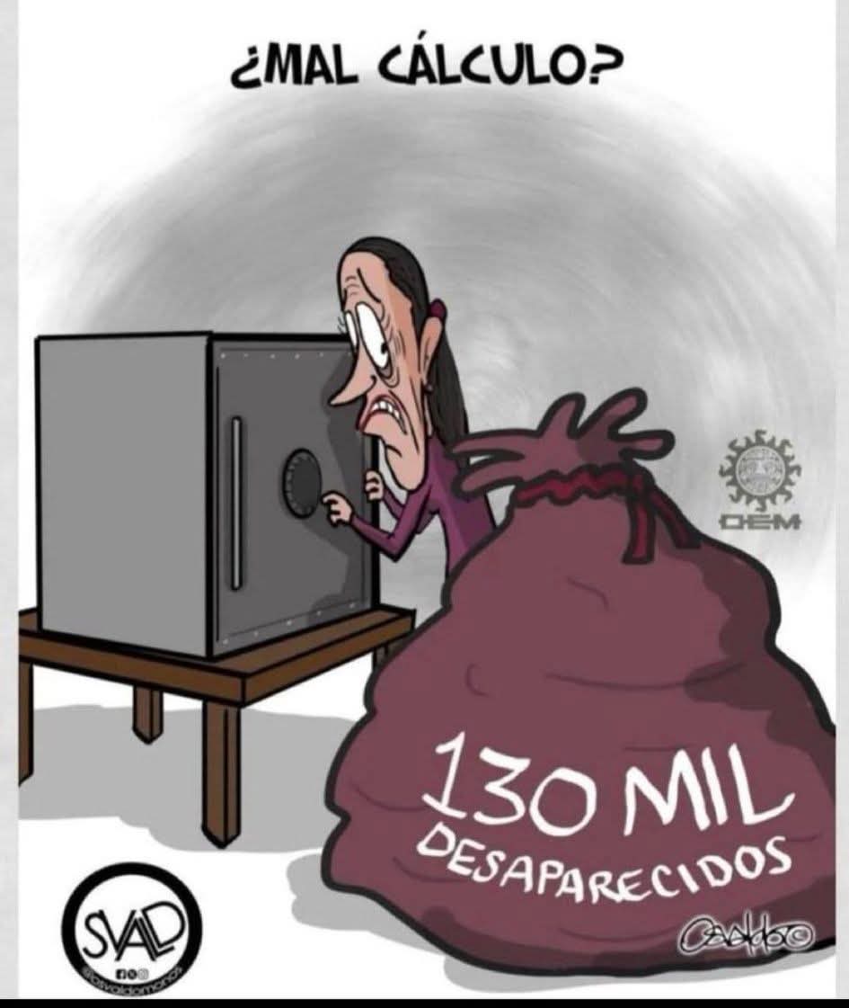 🛑En México URGE que los próximos desaparecidos sean familiares de Claudia Sheinbaum y de todo su Gabinete de Mierda

A ver si de esta manera logran comprender el sufrimiento y el dolor de miles de padres en México.