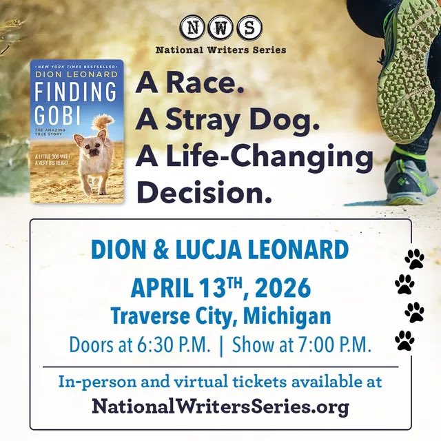 findinggobi's tweet photo. Traverse City, Michigan here we come! Don’t miss this evening event as part of the Traverse City National Writers Series.

Tickets at: https://t.co/g4mHdQXSDw https://t.co/LOK4i8FuQo