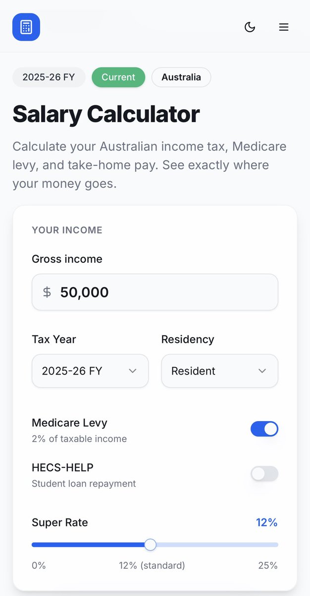 How much do you actually earn?

Not your salary.
Your real take-home pay.

I built a free Salary Pay Calculator to find out:
bit.ly/Salary-Pay-Cal…

You might be surprised 👀
#salary #tax #pay