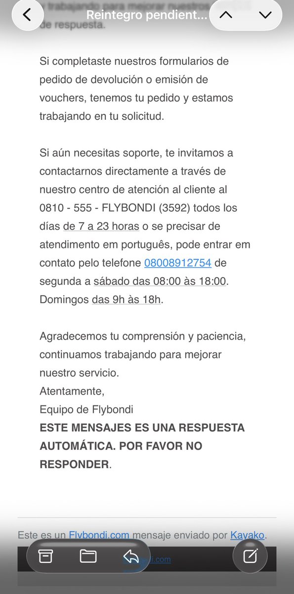 eeeeeeemilia's tweet photo. @flybondioficial 80 veces llene ese formulario y siempre responden lo mismo. Respuesta automática. También llamé y nada…. No hay forma!! https://t.co/Az0uEtZINA