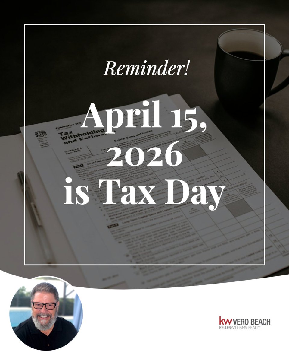 VeroRealtorBill's tweet photo. 📢 Friendly Reminder: Today is the Tax Filing Deadline! 💰📅

If you haven’t filed yet, make sure to submit your return or request an extension to avoid penalties. Double-check information, review eligible tax credits.

#taxday #taxseason #accountant #taxdeadline #extension https://t.co/XbfMn5tsQ6