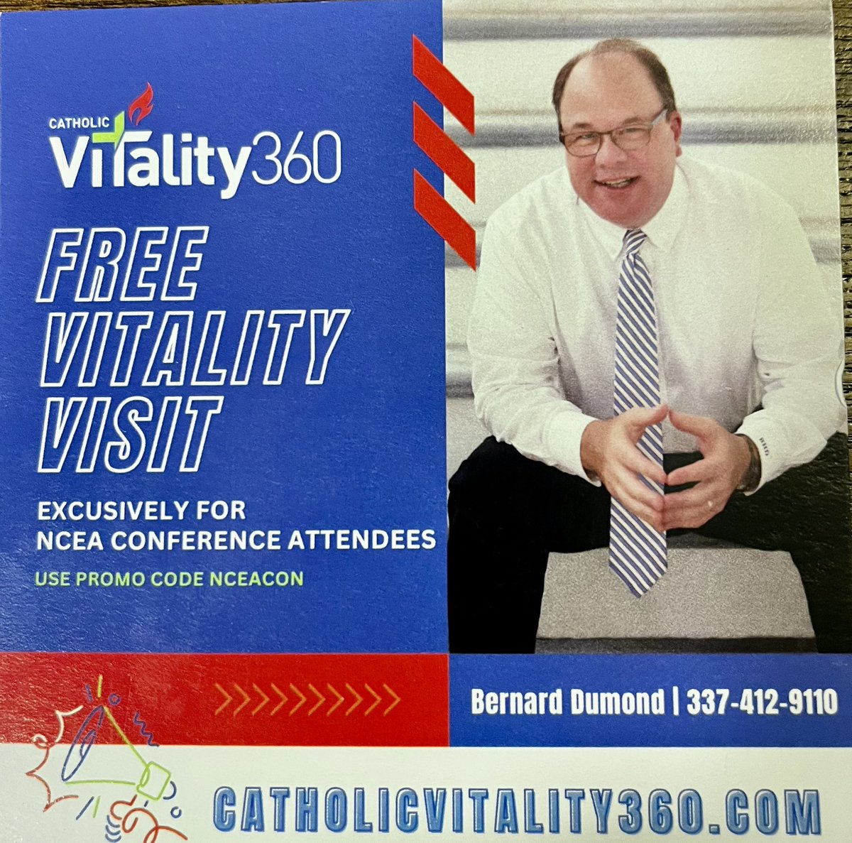 SPECIAL OFFER: A FREE VITALITY VISIT to NCEA Convention Attendees. Looking forward to #NCEA2026 this week (4/7-9) and presenting with Dr. Kurt Nelson on Enrollment and Retention Strategies. Join us Wednesday, April 8 from 1:30-2:45 in Room 209AB.